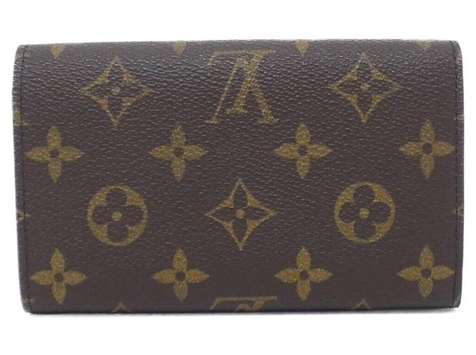 Louis Vuitton Monogram Porte Monnaie Billet Trésor Wallet Castaño - vista 2