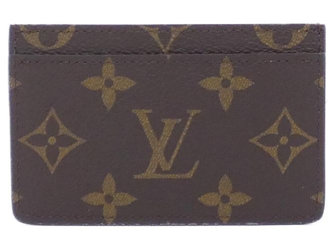 Louis Vuitton Monogram Porte Cartes Simple Card Case Marrone - vista 2