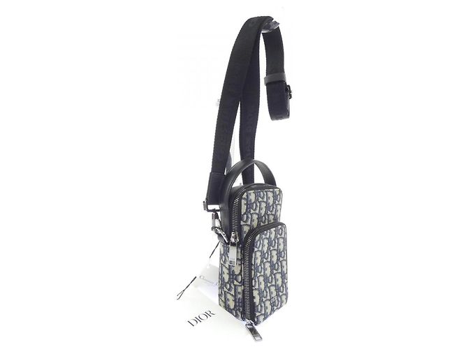 Christian Dior Dior Rider Micro Pouch Beige Blu navy - vista 2