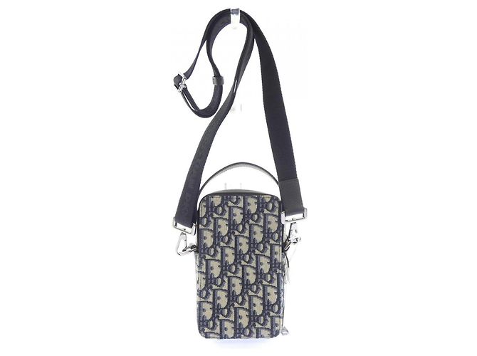 Christian Dior Dior Rider Micro Pouch Beige Blu navy - vista 3