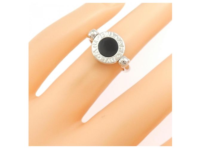 Bulgari Bvlgari Ehering aus Weißgold mit Diamant und Onyx - Ansicht 5