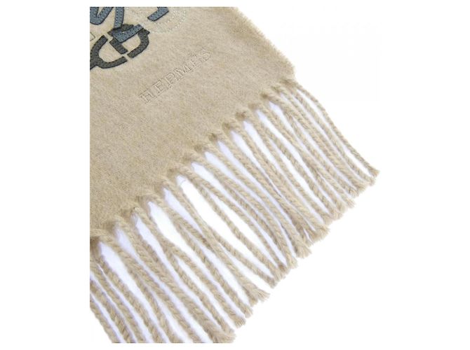 Hermès Hermes H Puzzle Recto Verso Scarf Beige - vista 2