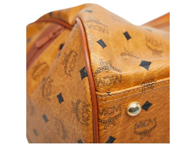 Sac Boston MCM Visetos Logogram Marron - vue 5