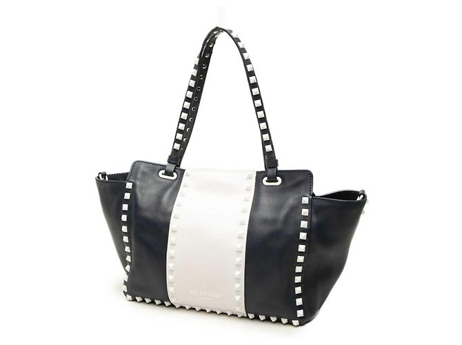 Borsa a mano/Borsa a tracolla Valentino Rockstud Bianco Blu navy - vista 2