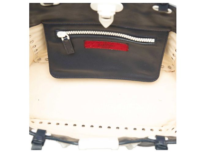 Borsa a mano/Borsa a tracolla Valentino Rockstud Bianco Blu navy - vista 4