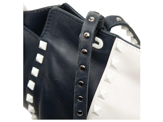Borsa a mano/Borsa a tracolla Valentino Rockstud Bianco Blu navy - vista 8