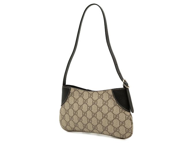 Borsa Gucci GG Emblem Supreme Nero Beige - vista 2