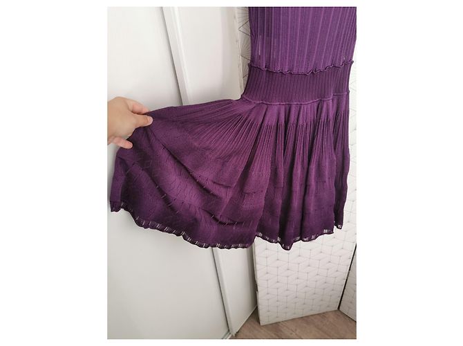 Alaïa lila Strick-Sommerkleid - Ansicht 3