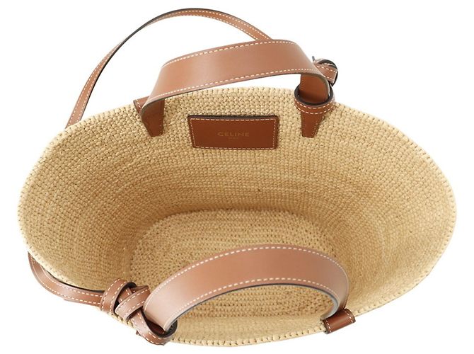 Céline Borsa a mano Celine Teen Supple Classic Panier in rafia - vista 6