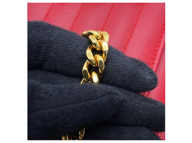 Portafoglio a catena Yves Saint Laurent Cassandra Classic Rosso - vista 12