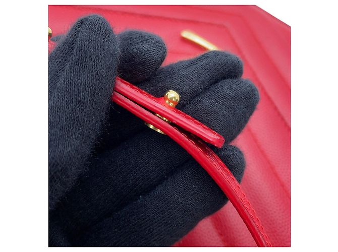 Portafoglio a catena Yves Saint Laurent Cassandra Classic Rosso - vista 14