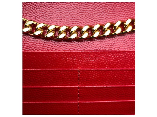 Portafoglio a catena Yves Saint Laurent Cassandra Classic Rosso - vista 17