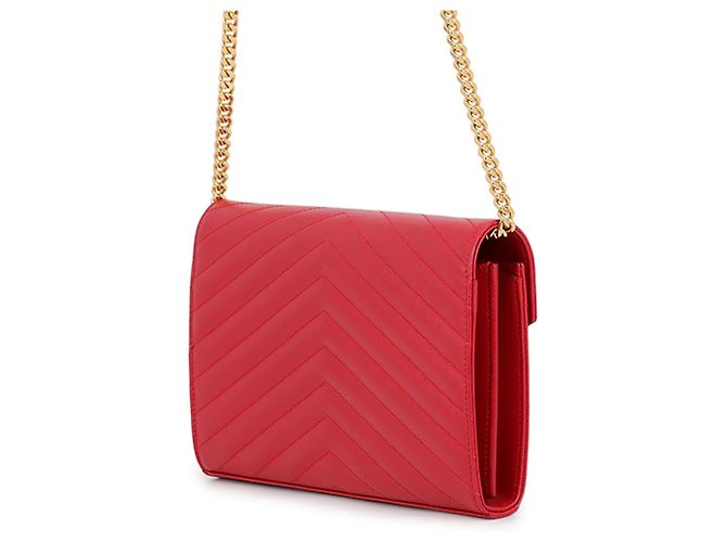 Portafoglio a catena Yves Saint Laurent Cassandra Classic Rosso - vista 2