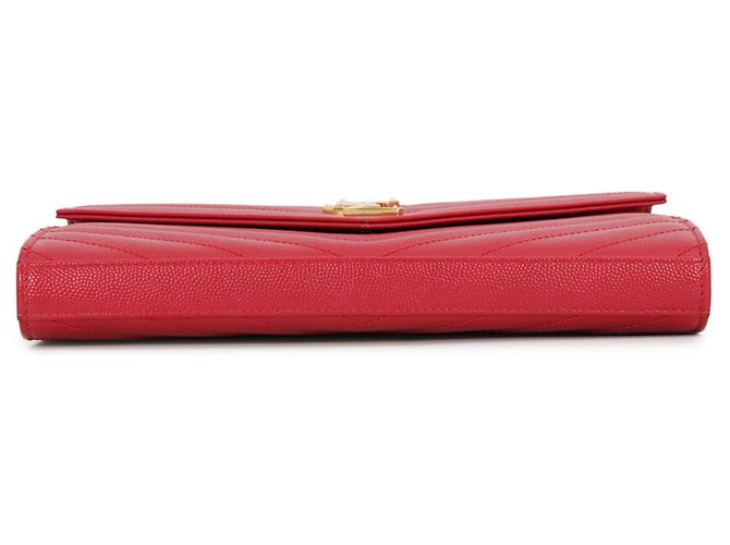 Portafoglio a catena Yves Saint Laurent Cassandra Classic Rosso - vista 3