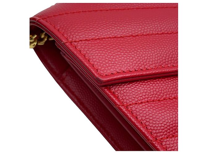 Portafoglio a catena Yves Saint Laurent Cassandra Classic Rosso - vista 6