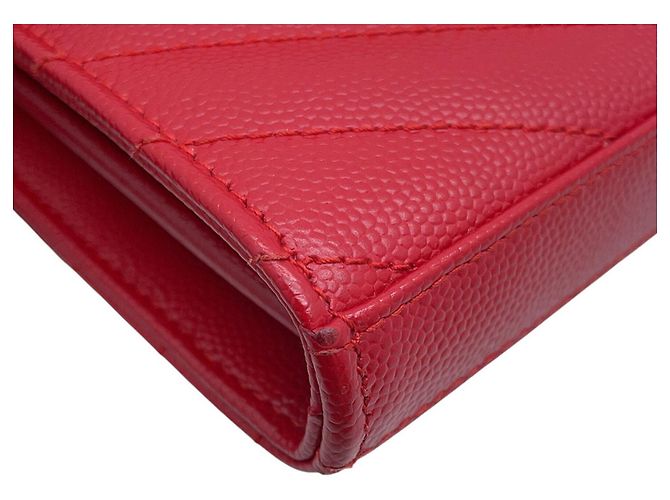 Portafoglio a catena Yves Saint Laurent Cassandra Classic Rosso - vista 7