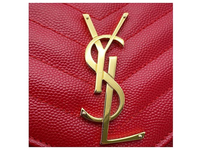 Portafoglio a catena Yves Saint Laurent Cassandra Classic Rosso - vista 8