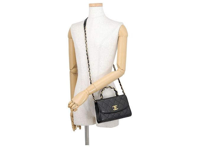 Borsa a tracolla Chanel Matelassé in pelle d'agnello stropicciata Nero - vista 4