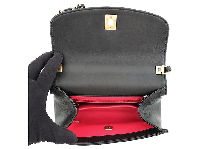Borsa a tracolla Chanel Matelassé in pelle d'agnello stropicciata Nero - vista 6