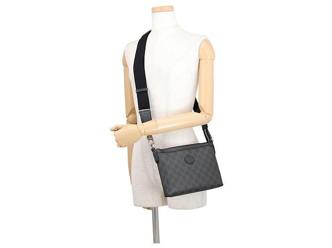 Borsa a tracolla Gucci in pelle GG Supreme nera Nero - vista 4