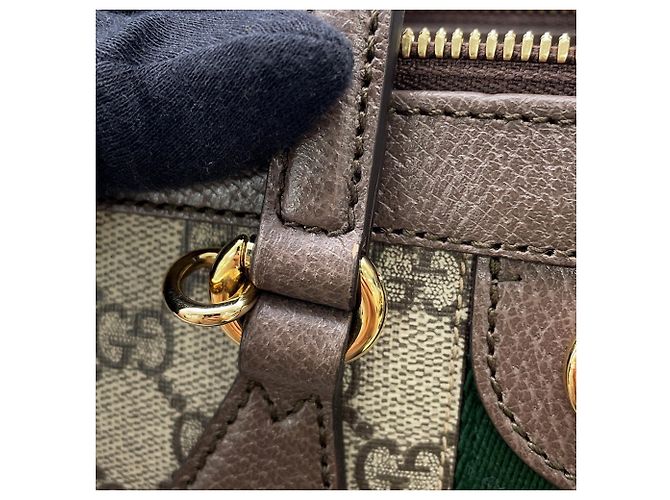 Borsa Tote Piccola Gucci GG Ophidia Marrone - vista 10