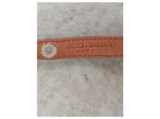 Dolce & Gabbana Gürtel aus Leder und mehrfarbigem Stoff Mehrfarben Gold hardware - Ansicht 7