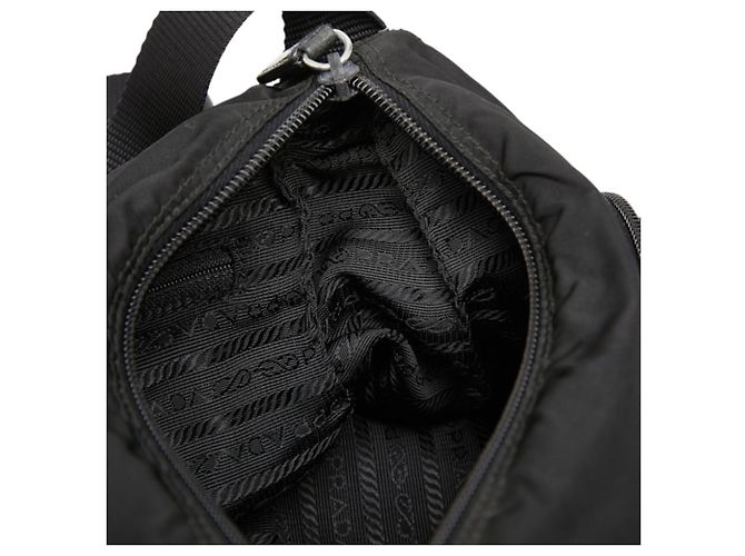 Bolsa Tiracolo Prada com Placa de Logotipo Triangular Preto - vista 9
