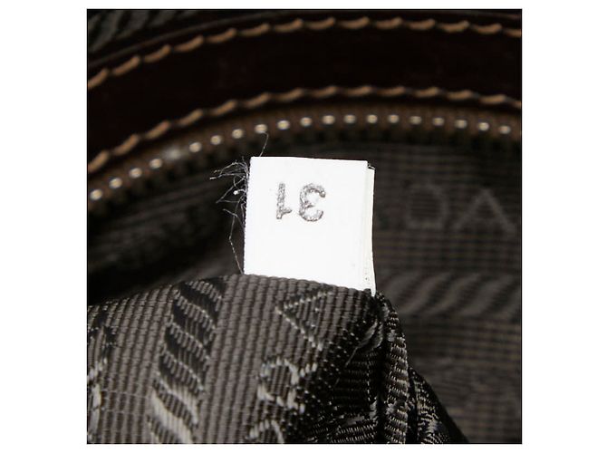 Prada Logo Jacquard Crossbody Shoulder Bag Braun Beige - Ansicht 13