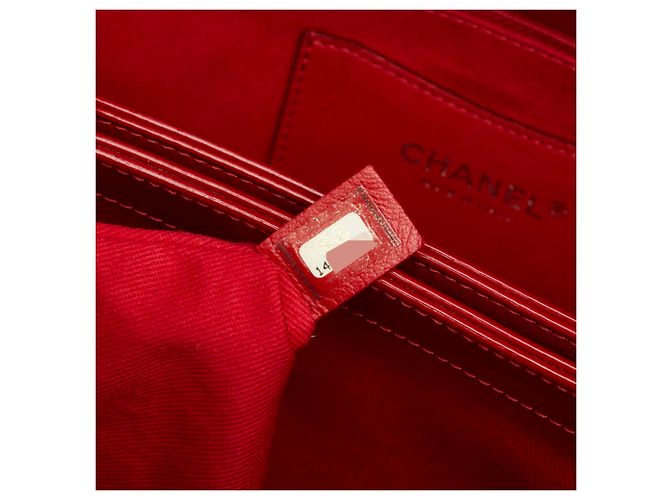 Borsa Tote Chanel Coco Mark Matelassé Mademoiselle Rosso - vista 10