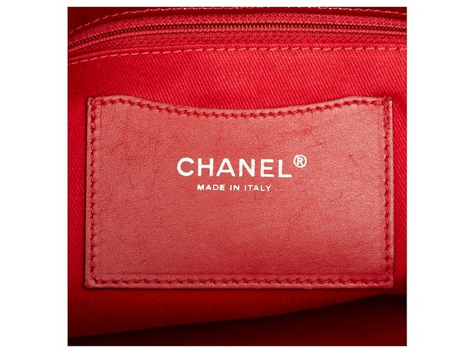Borsa Tote Chanel Coco Mark Matelassé Mademoiselle Rosso - vista 11