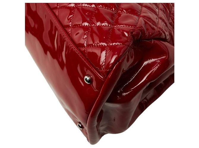Borsa Tote Chanel Coco Mark Matelassé Mademoiselle Rosso - vista 4