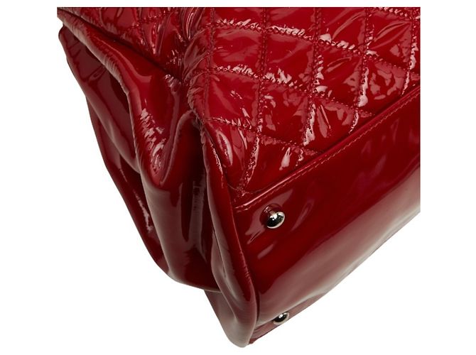 Borsa Tote Chanel Coco Mark Matelassé Mademoiselle Rosso - vista 7