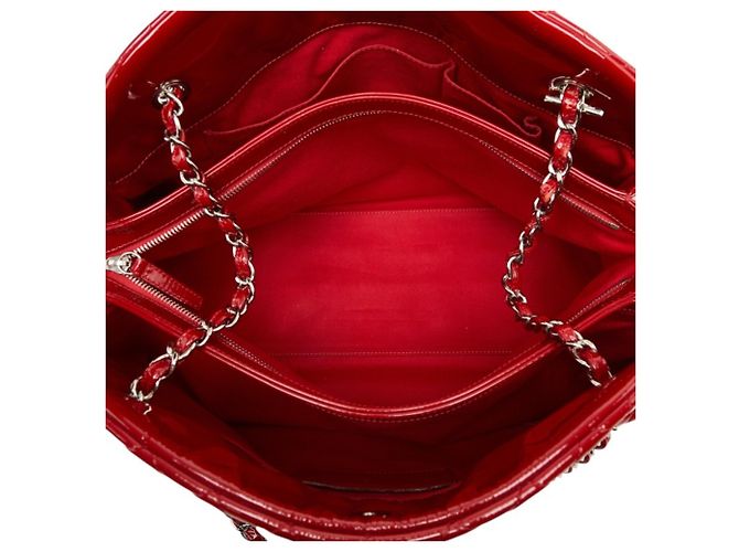 Borsa Tote Chanel Coco Mark Matelassé Mademoiselle Rosso - vista 9