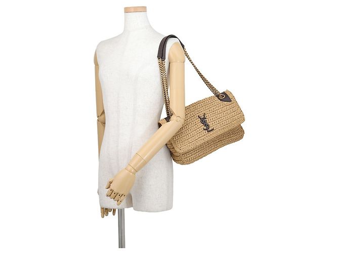 Borsa a tracolla con catena Yves Saint Laurent Marrone - vista 4
