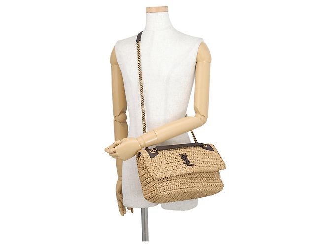 Borsa a tracolla con catena Yves Saint Laurent Marrone - vista 5