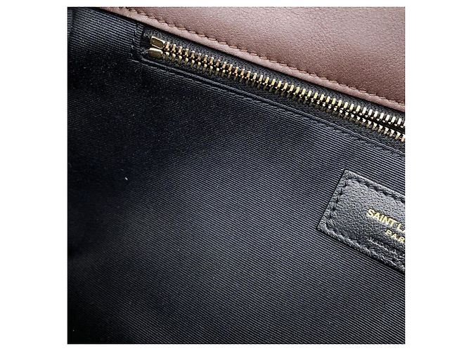 Borsa a tracolla con catena Yves Saint Laurent Marrone - vista 9