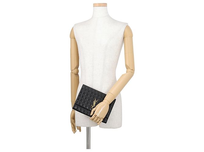 Borsa a pochette in pelle di agnello Yves Saint Laurent Nero - vista 4