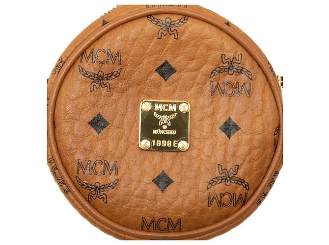 Pochette rotonda MCM Visetos Marrone - vista 5