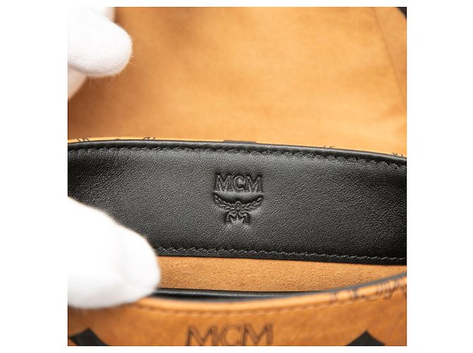 Bolsa Tiracolo MCM Visetos Marrom Preto - vista 5