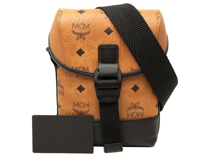 Bolsa Tiracolo MCM Visetos Marrom Preto - vista 7
