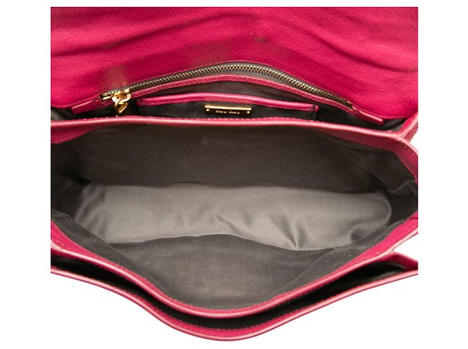 Bolsa de mão e de ombro Miu Miu em couro rosa - vista 4