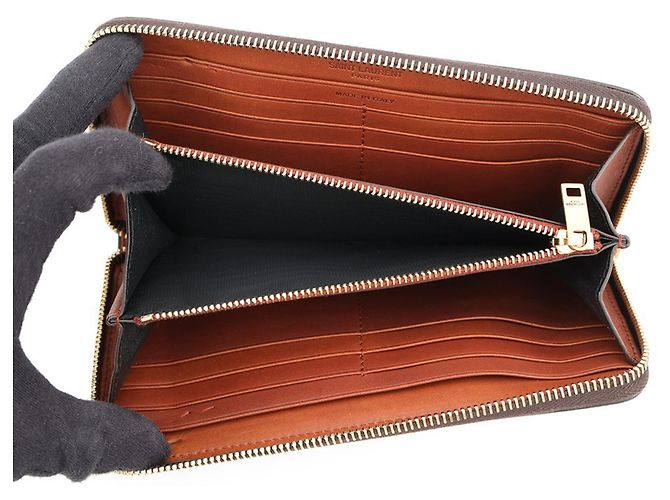 Cartera larga Yves Saint Laurent Castaño - vista 4