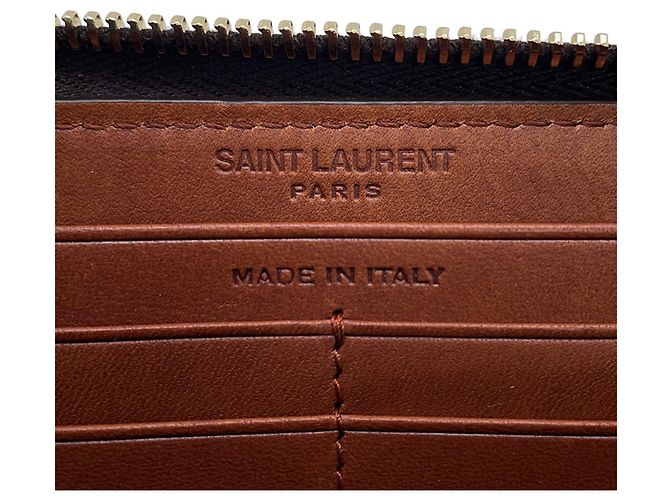 Cartera larga Yves Saint Laurent Castaño - vista 8