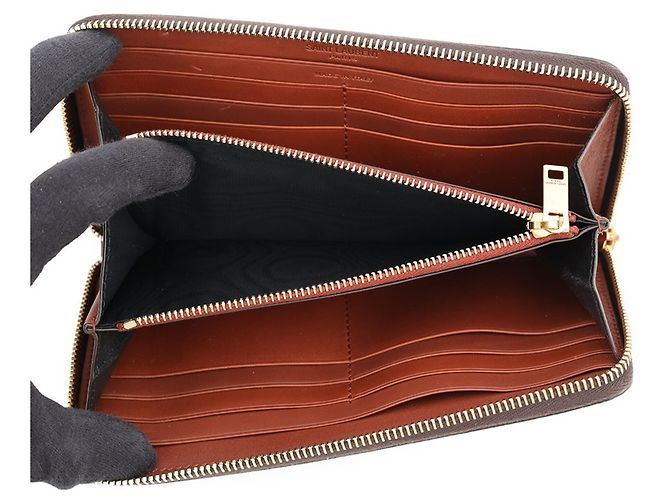 Cartera larga Yves Saint Laurent Castaño - vista 4