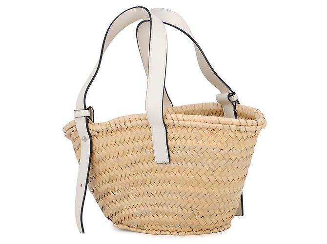 Borsa a cestino Loewe in pelle bianca Bianco - vista 2