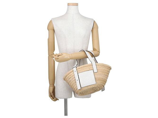 Borsa a cestino Loewe in pelle bianca Bianco - vista 4