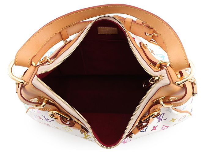 Louis Vuitton Monogram Multicolore Schultertasche Weiß Rot - Ansicht 5