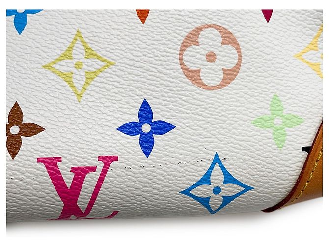 Louis Vuitton Monogram Multicolore Schultertasche Weiß Rot - Ansicht 8