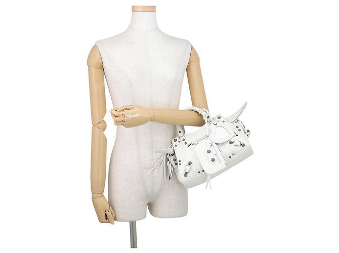 Borsa Balenciaga Neo Cagole XS Bianco - vista 4