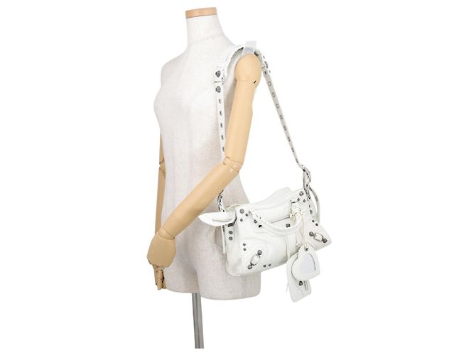 Borsa Balenciaga Neo Cagole XS Bianco - vista 5